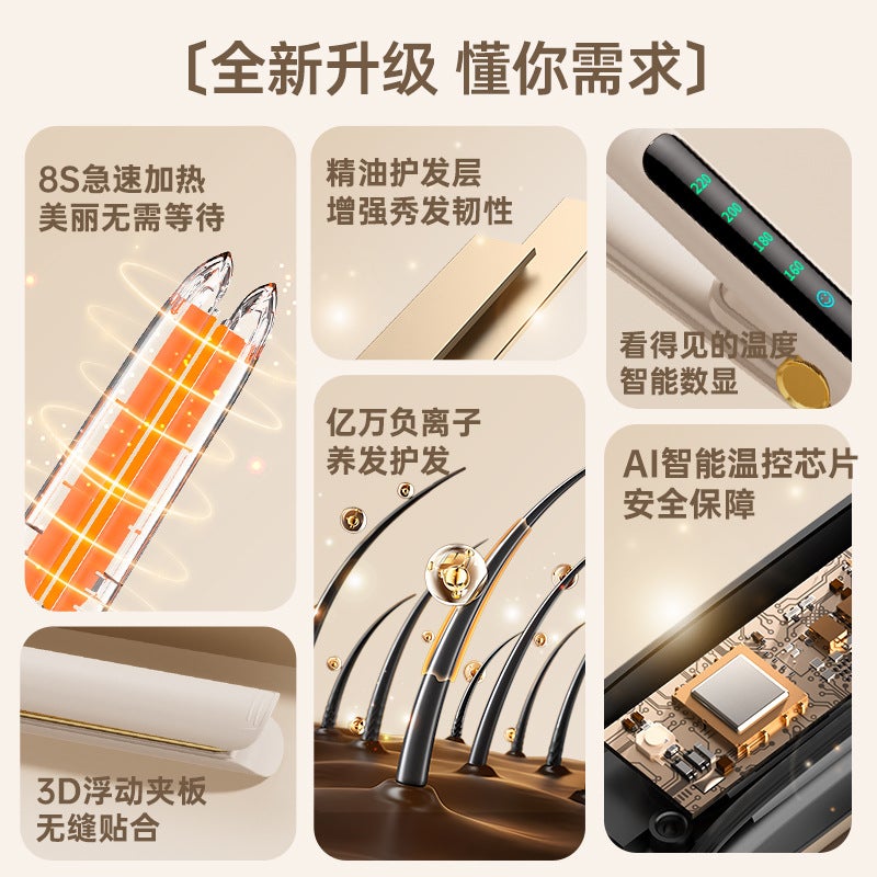 Hair Straightener For Women And Men, Small Dual-Use Curling And Straightening Tool, Long-Lasting Styling, Volumizing, Suitable For Dormitory And Home Use - Image 3